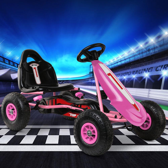 Bostin Life Rigo Kids Pedal Go Kart Car Ride On Toys Racing Bike Pink Dropshipzone