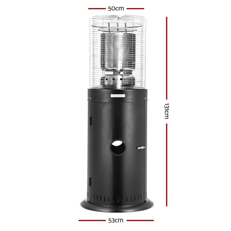 Outdoor Steel LPG Gas Patio Heater Black