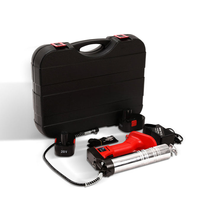 Rechargeable 20V Cordless Grease Gun with Carry Case - Red