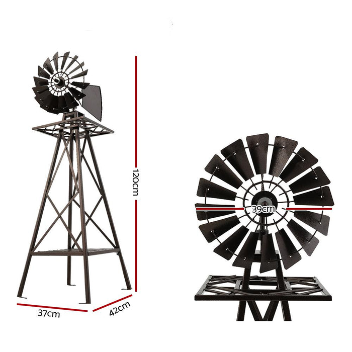 Bostin Life Windmill 120Cm Metal Ornaments Outdoor Decor Ornamental Wind Mill Home & Garden >