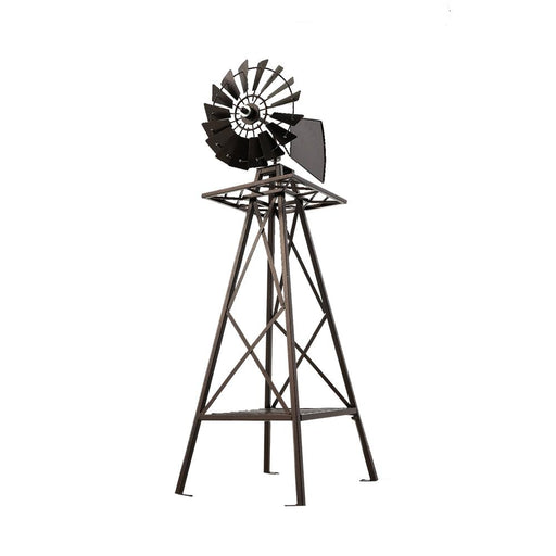 Garden Windmill 160Cm Metal Ornaments Outdoor Decor Ornamental Wind Mill Home & >