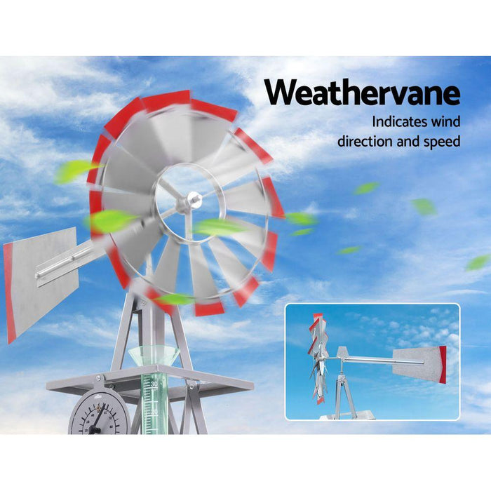 Garden Windmill 4Ft 146Cm Metal Ornaments Outdoor Decor Ornamental Wind Will Home & >