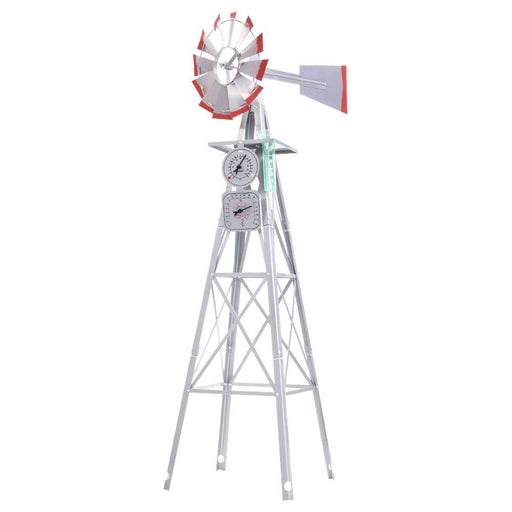 Garden Windmill 6Ft 186Cm Metal Ornaments Outdoor Decor Ornamental Wind Will Home & >