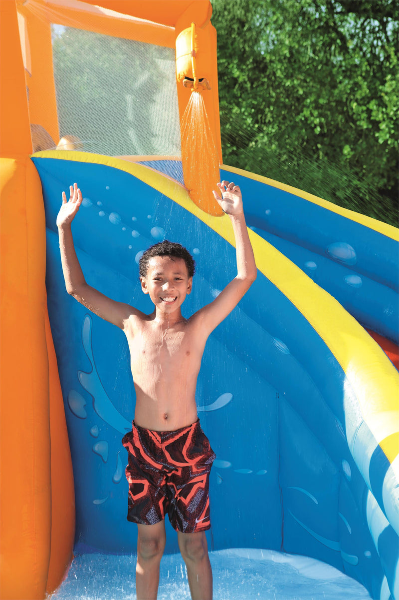 Inflatable Kids Jumping Castle Hurricane Tunnel Blast Water Slide Mega Playground Pool