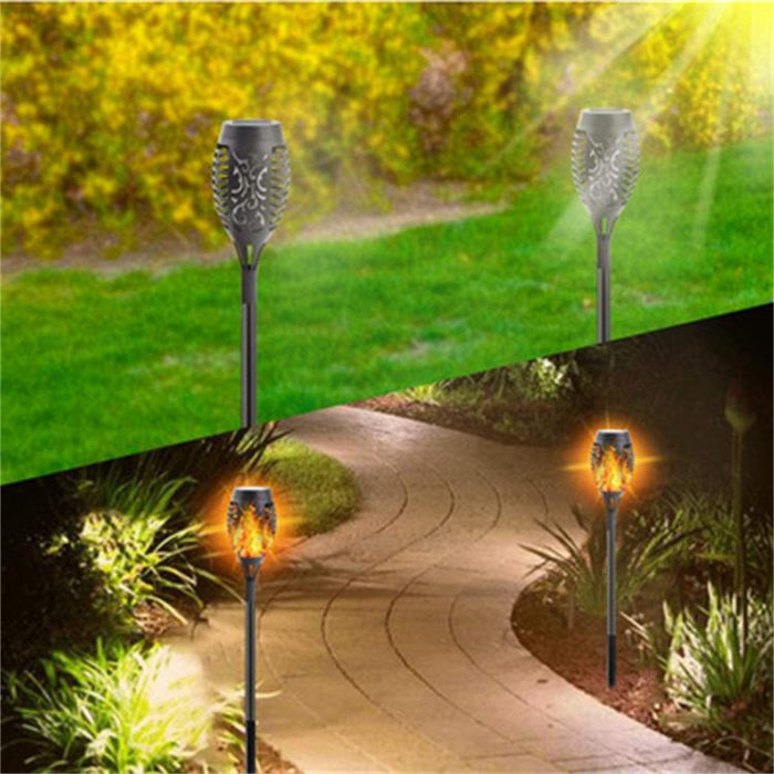 Solar Powered Flame Torch Decorative Light with 12 LEDs
