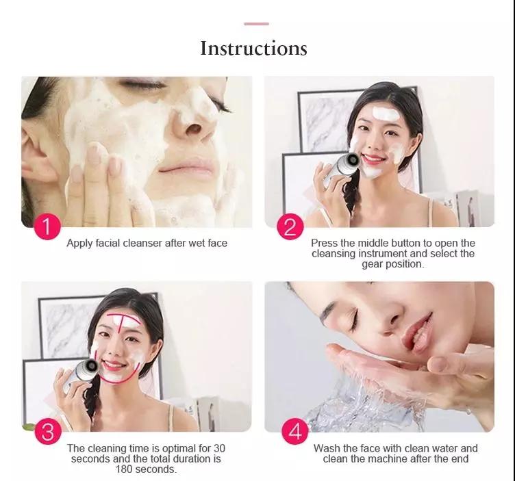 Bostin Life 4 In 1 Electric Face Deep Cleansing Brush Spin Pore Cleaner Wash Machine Makeup Remove