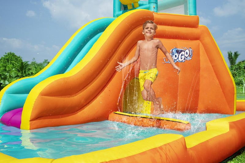 Inflatable Kids Tidal Tower Jumping Castle Mega Slide Water Playground Pool