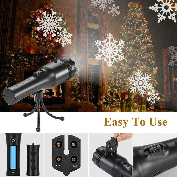Bostin Life 2-In-1 Handheld Portable Holiday 12 Slide Projector Light And Flashlight Wefullfill