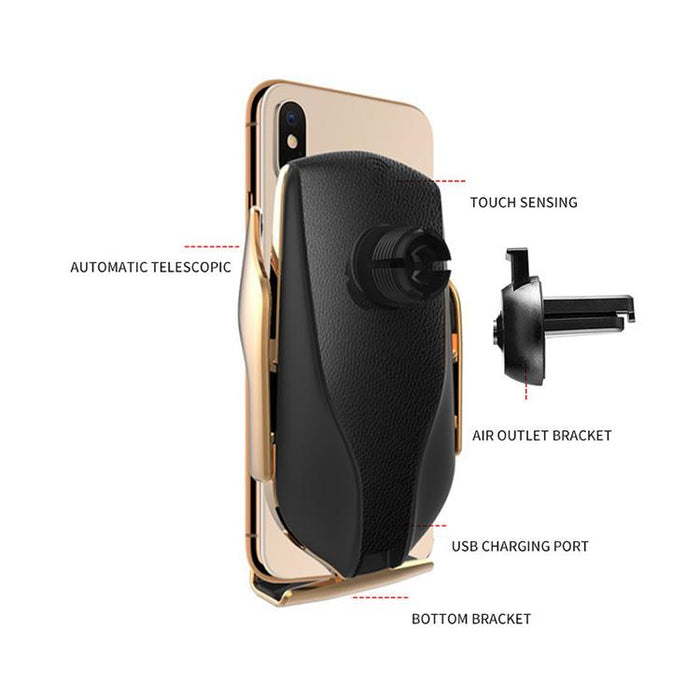 Bostin Life Infrared Sensor Wireless Car Charger For Qi Devices And Phone Holder Air Vent Clip Type