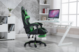 Bostin Life Gaming Chair Computer Chairs Recliner Pu Leather Seat Armrest Footrest Black Green