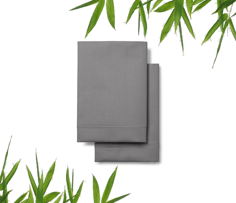 100% Organic Bamboo Fitted Sheet Set Double Size Charcoal