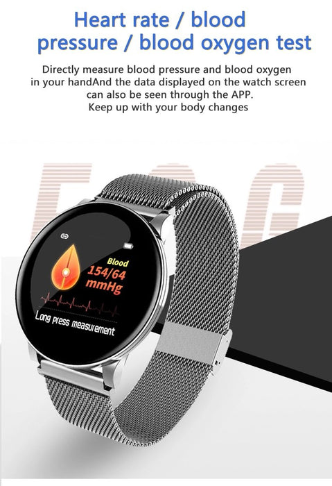 Bostin Life Elegant W8 Android And Ios Bluetooth Stainless Steel Mesh Strap Waterproof Fitness