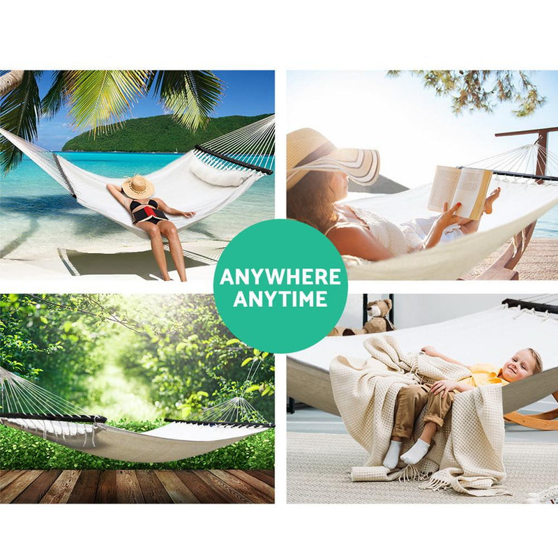 Bostin Life Gardeon Swing Double Hammock Bed Cream Dropshipzone