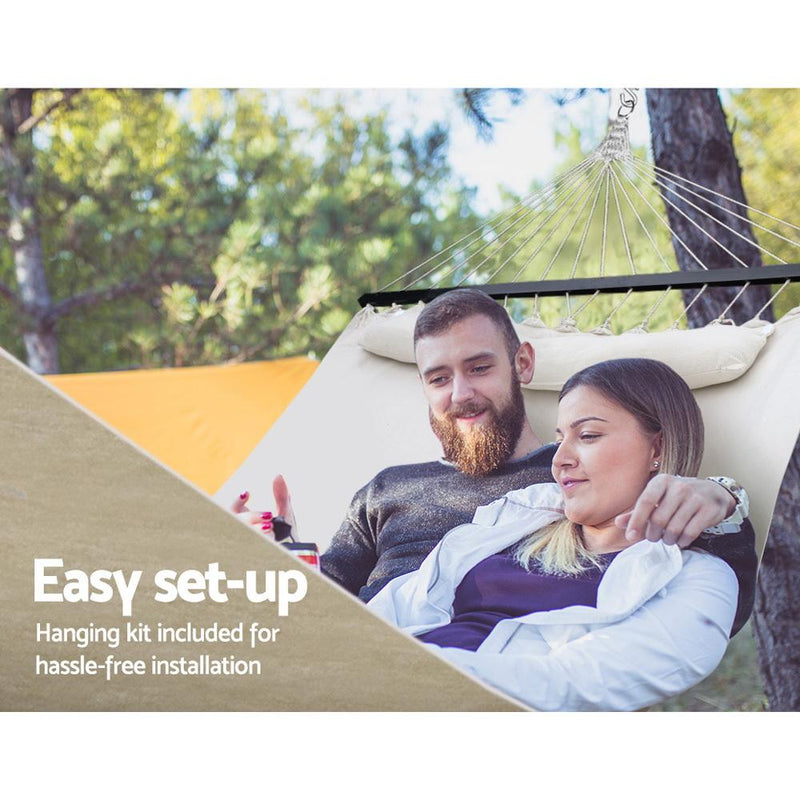 Bostin Life Gardeon Swing Double Hammock Bed Cream Dropshipzone