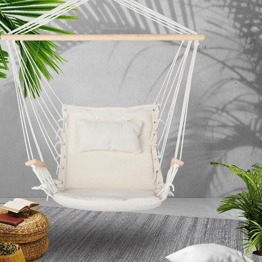 Bostin Life Gardeon Hammock Hanging Swing Chair - Cream Dropshipzone