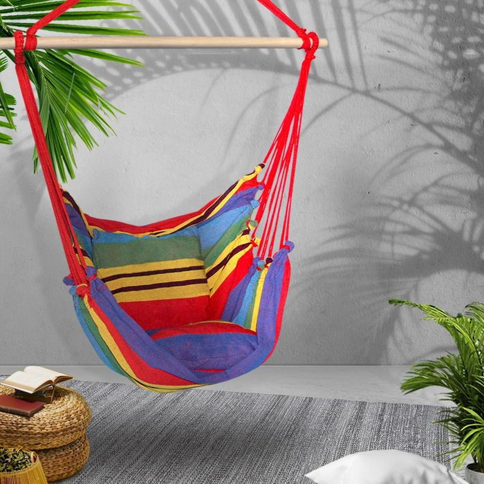 Bostin Life Gardeon Hammock Swing Chair With Cushion - Multi-Colour Dropshipzone