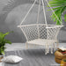 Gardeon Camping Hammock Chair Patio Swing Hammocks Portable Cotton Rope Cream Furniture > Outdoor