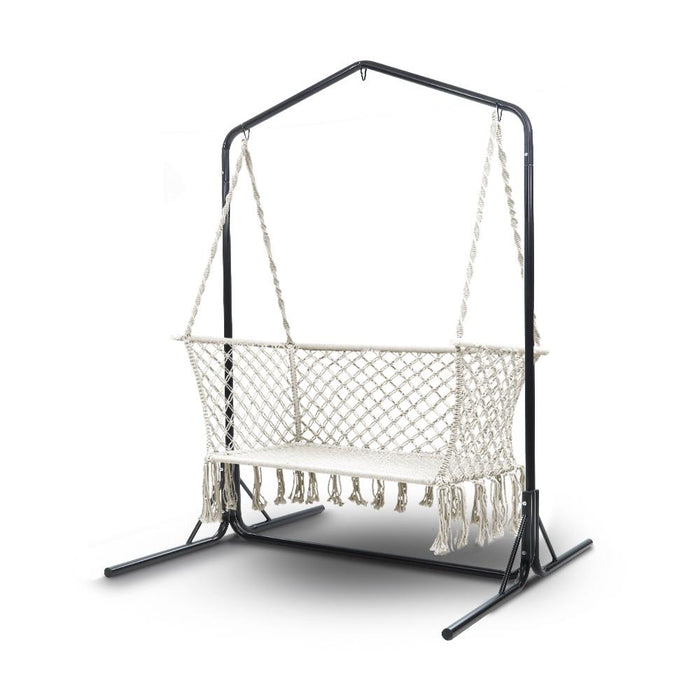 Bostin Life Double Swing Hammock Chair With Stand Outdoor Bench Seat Chairs Dropshipzone