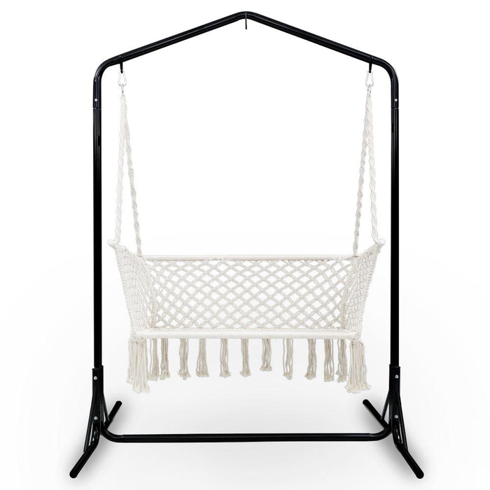Bostin Life Double Swing Hammock Chair With Stand Outdoor Bench Seat Chairs Dropshipzone