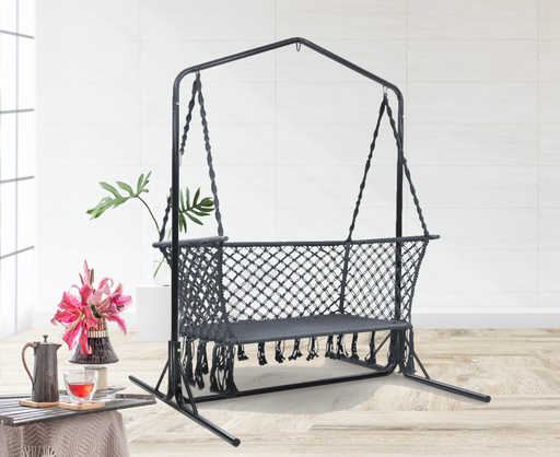 Bostin Life Indoor Or Outdoor Swing Hammock Chair With Stand Frame 2 Seater Home & Garden > Living
