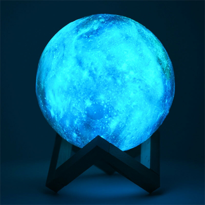 Bostin Life 15Cm Touch Control 3D Print Moon Lamp Usb Charging 16-Color Changing Led Energy-Saving