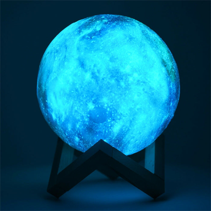 Bostin Life 15Cm Touch Control 3D Print Moon Lamp Usb Charging 16-Color Changing Led Energy-Saving