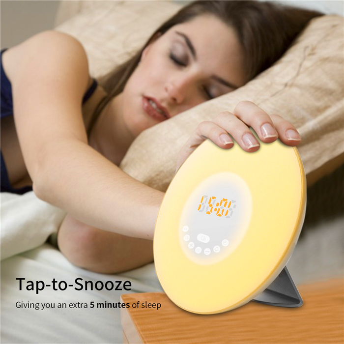 Bostin Life Touch Sensor Digital Bedside Alarm Clock With Snooze Fm Radio Sunrise Sunset Simulator