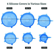 Bostin Life 6 Pcs Reusable Universal Silicon Stretch Bowl Lids Kitchen Wrap Silicone Food Lid Tools