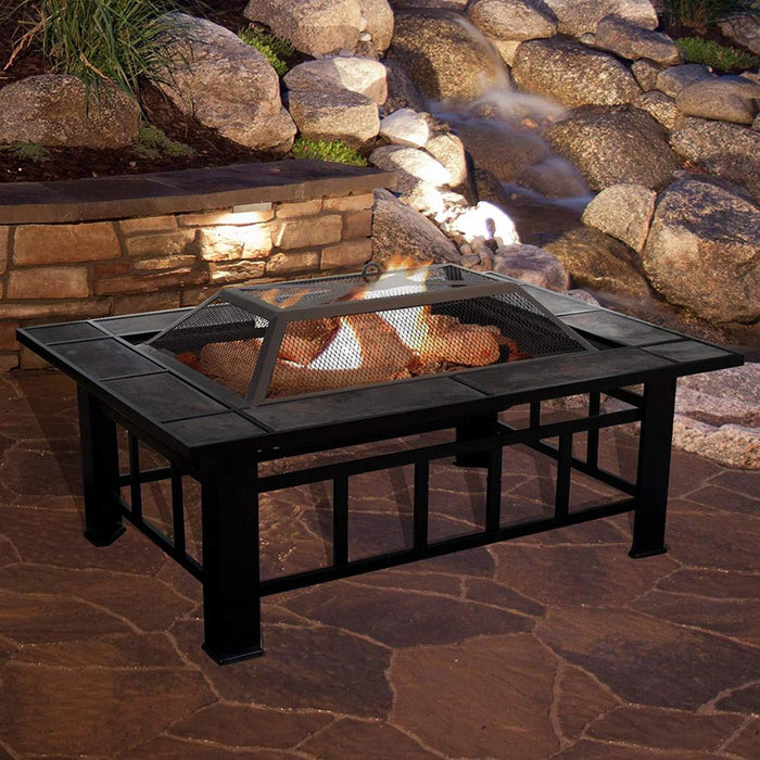 Outdoor BBQ Table Grill Fire Pit