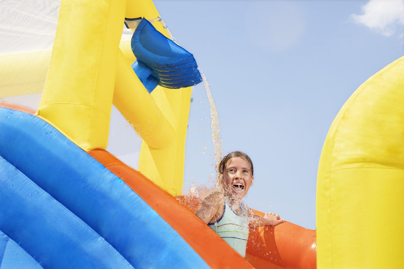 Inflatable Kids Splash Course Water Slide Jumping Castle Pool Playground