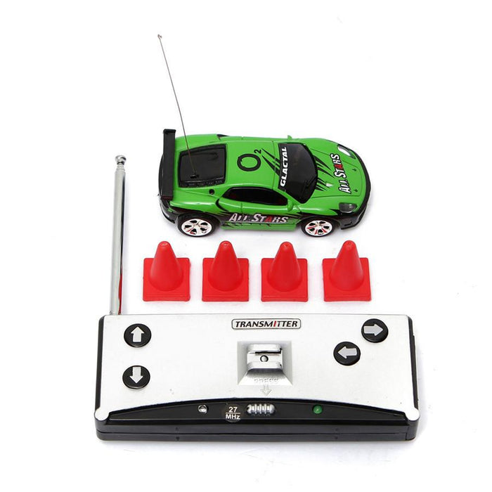 Bostin Life Mini Rc Car In A Can Radio Remote Control Micro Racing (Green+White) Sunsky
