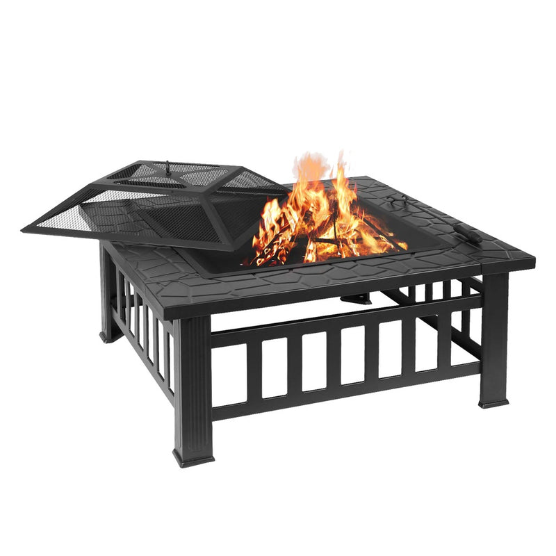 Stone Pattern Outdoor BBQ Table Grill Fire Pit