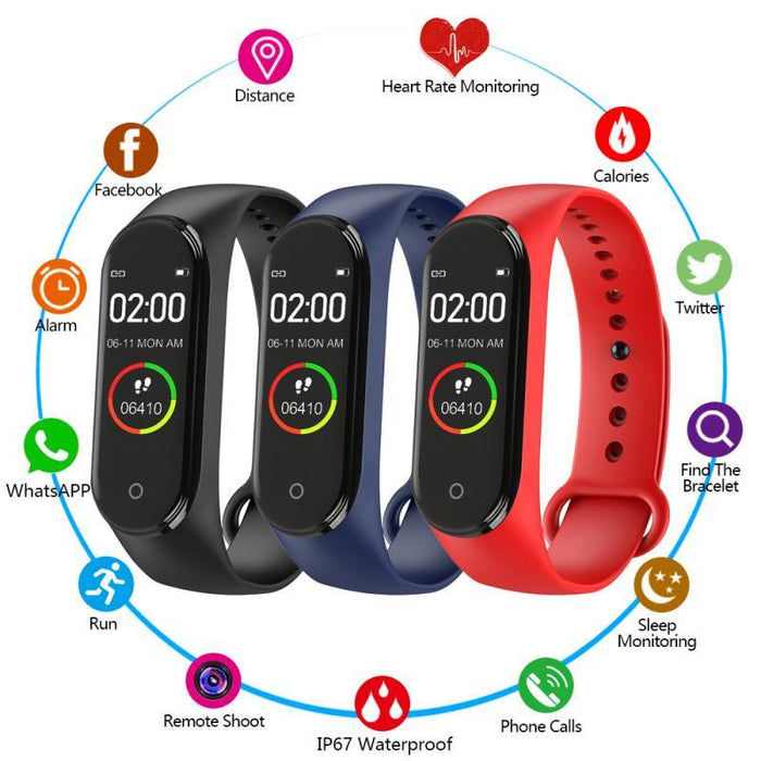 Bostin Life M4 Sports Color Screen Fitness Running Walking Tracker Heart Rate Smart Watch Bracelet