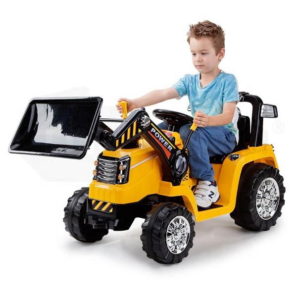 Bostin Life Kids Ride On Bulldozer Construction Digger Electric Car Yellow With Remote Control