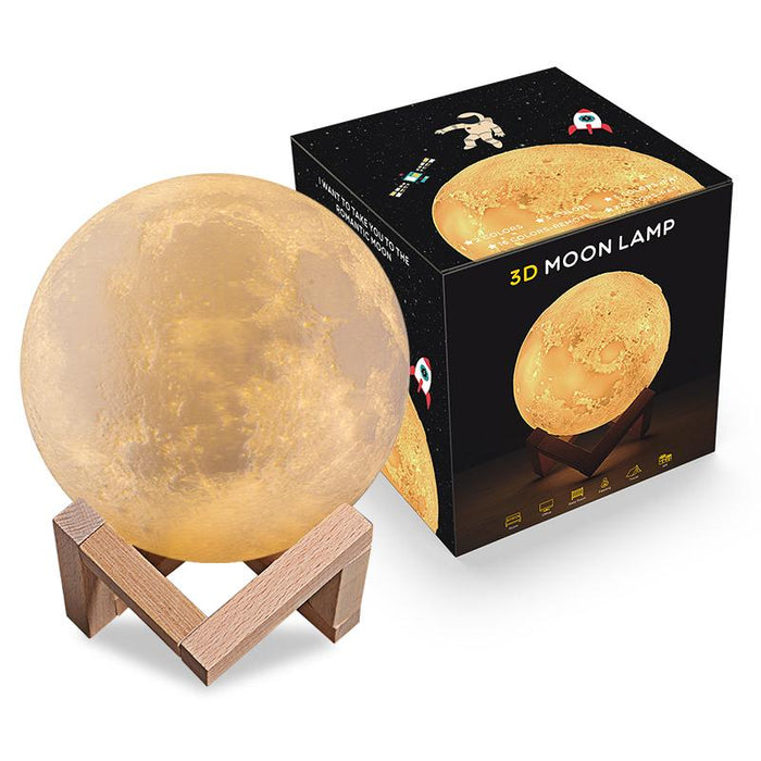Bostin Life 15Cm Touch Control 3D Print Moon Lamp Usb Charging 16-Color Changing Led Energy-Saving