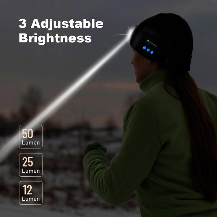 Bostin Life Bluetooth Music Knitted Beanie Hat With Led Lamp Cap Wefullfill