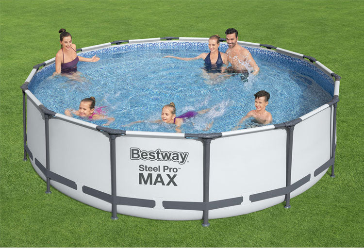Steel Pro Max Circular Above Ground Swimming Pool with Pool Filter - 4.57M