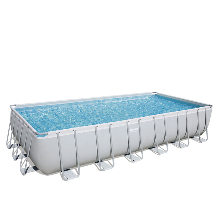Bestway Power Steel Rectangular Frame Above Ground Swimming Pool with ...