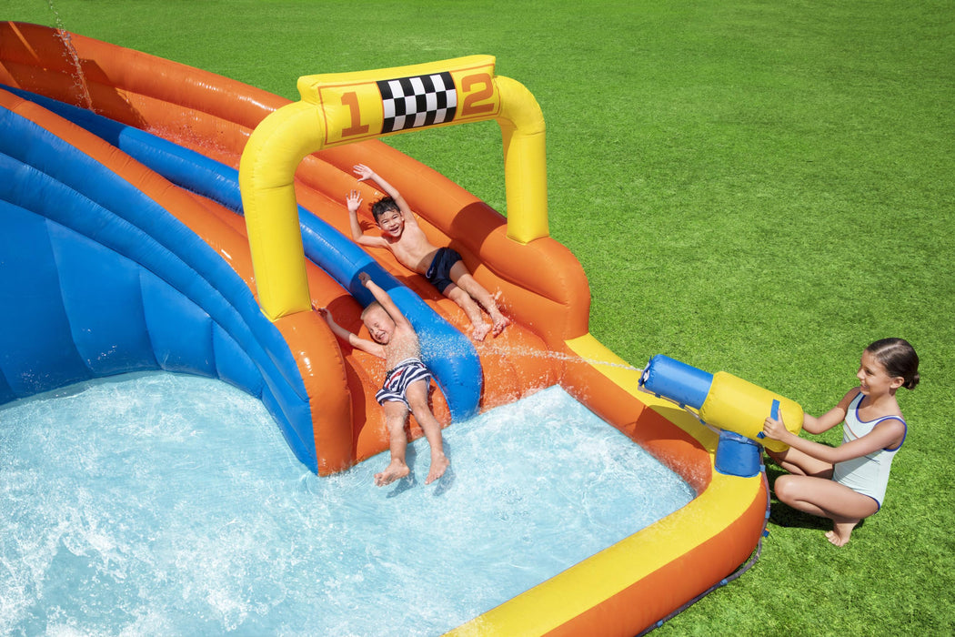 Inflatable Kids Splash Course Water Slide Jumping Castle Pool Playground