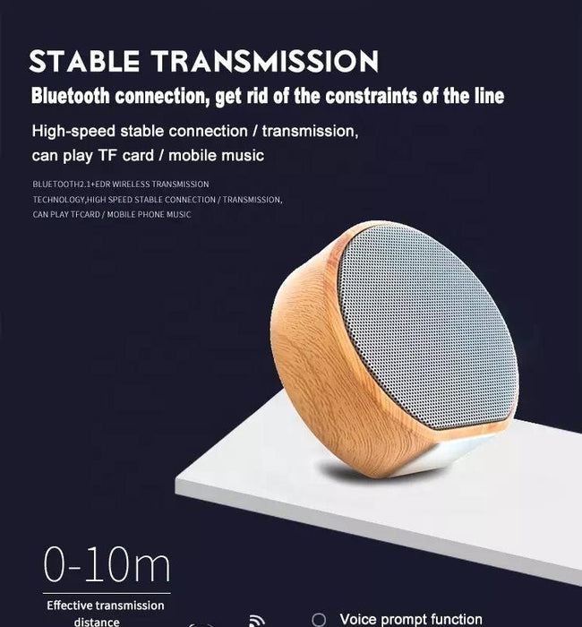 Bostin Life High-Quality Omnidirectional Heavy Bass Mini Portable Wireless Bluetooth Wooden Speaker