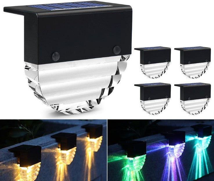 4 Pack Outdoor Garden Solar LED Colour Changing Deck Step Lights
