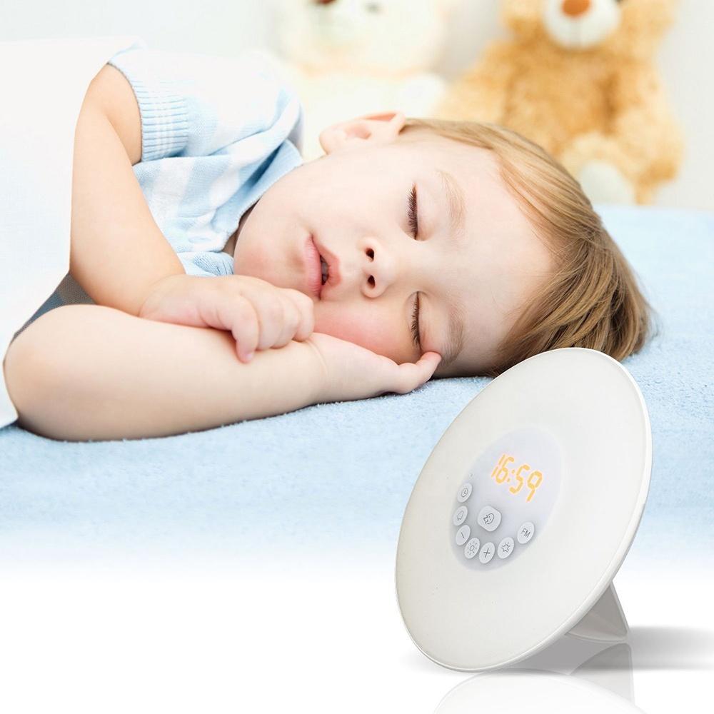 Touch Sensor LED Sunrise Sunset Simulator Digital Bedside Radio Alarm ...