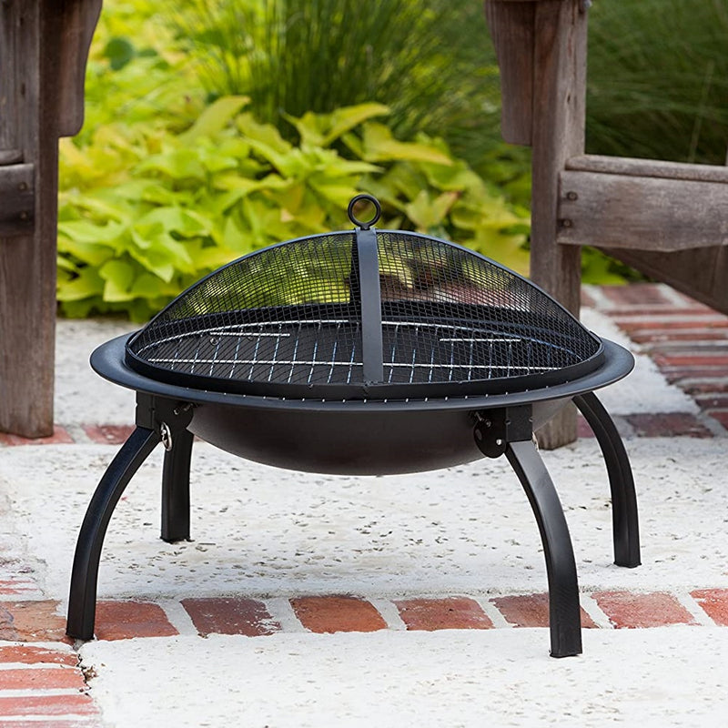 Portable 22 Inch Foldable Outdoor Fire Pit Fireplace