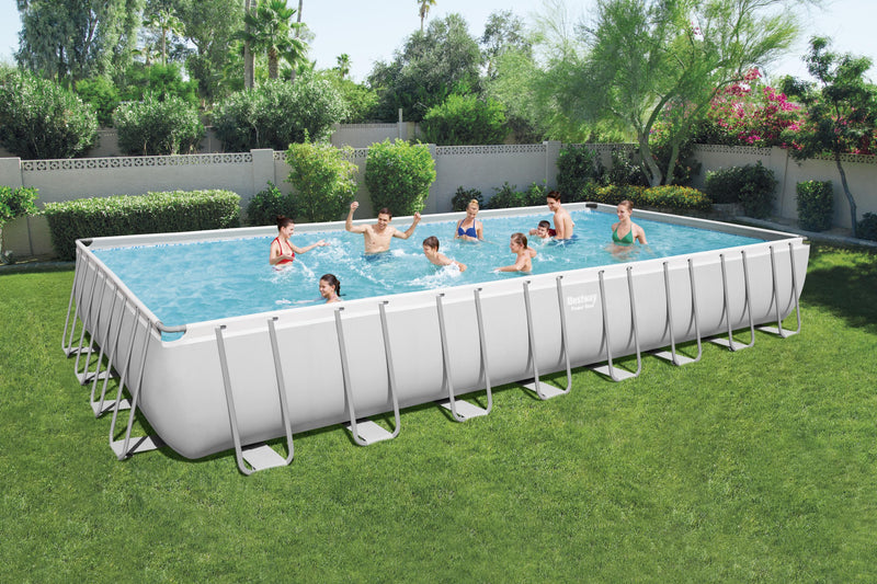Bestway Power Steel Rectangular Frame Above Ground Swimming Pool with Pool Filter - 7M