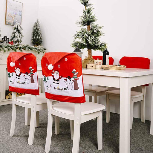 Bostin Life 5 Pcs Christmas Decorations Non-Woven Santa Chair Cover