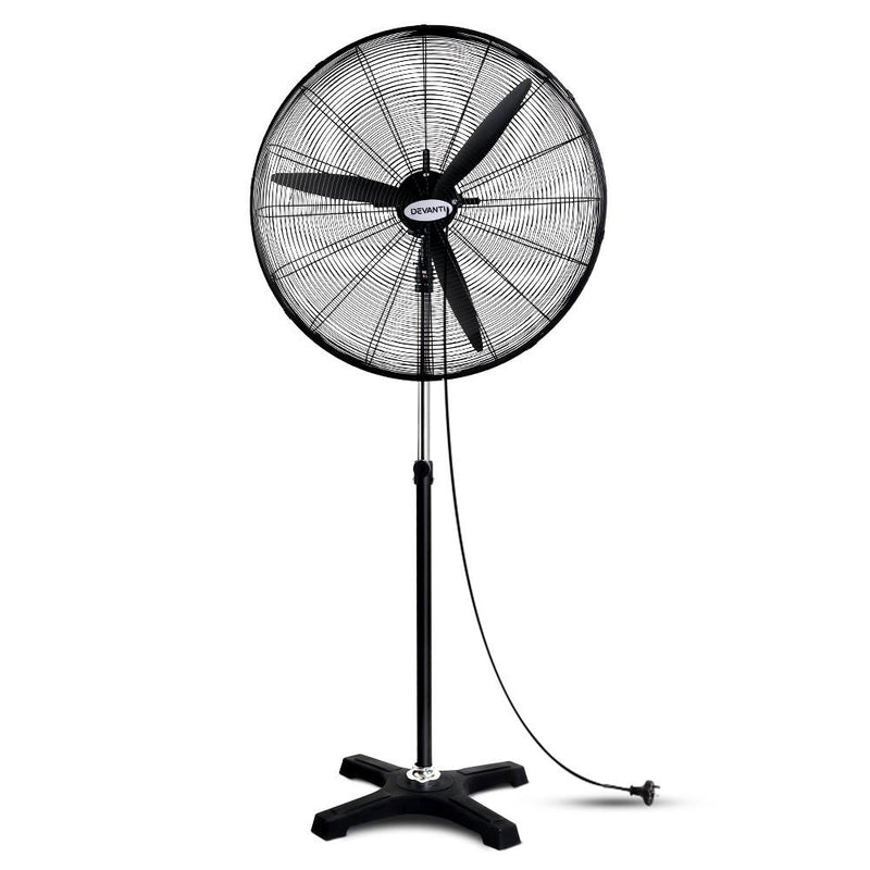Bostin Life Devanti Industrial Pedestal Fan Floor Fans Black Dropshipzone