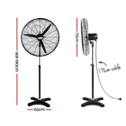 Bostin Life Devanti Industrial Pedestal Fan Floor Fans Black Dropshipzone
