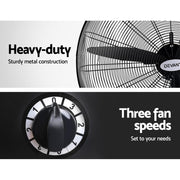 Bostin Life Devanti Industrial Pedestal Fan Floor Fans Black Dropshipzone