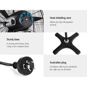 Bostin Life Devanti Industrial Pedestal Fan Floor Fans Black Dropshipzone