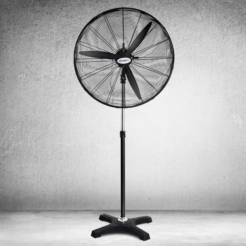 Bostin Life Devanti Industrial Pedestal Fan Floor Fans Black Dropshipzone